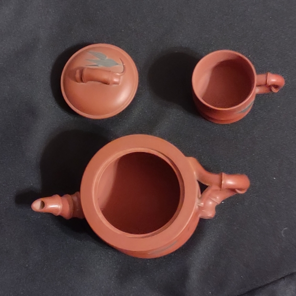 Vintage Collectable Chinese Yixing Zisha Pottery Red Clay Teapot and Tea Cup - Picture 6 of 7
